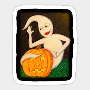 Ghost and Jack-O-Lantern Sticker